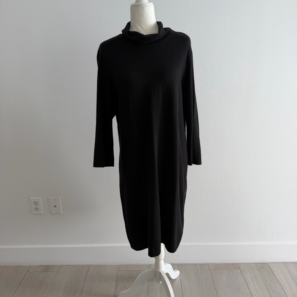 J.Jill Black Mock Neck Sweater Dress Size XL